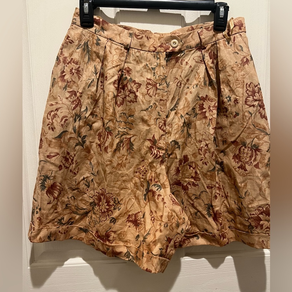 Ralph Lauren Linen‎ Floral Pleated Shorts